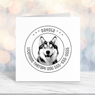 Siberian Husky Dog Pet Photo Round Self-inking Stamp