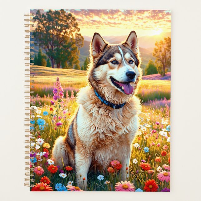 Siberian Husky Dog   Planner (Front)