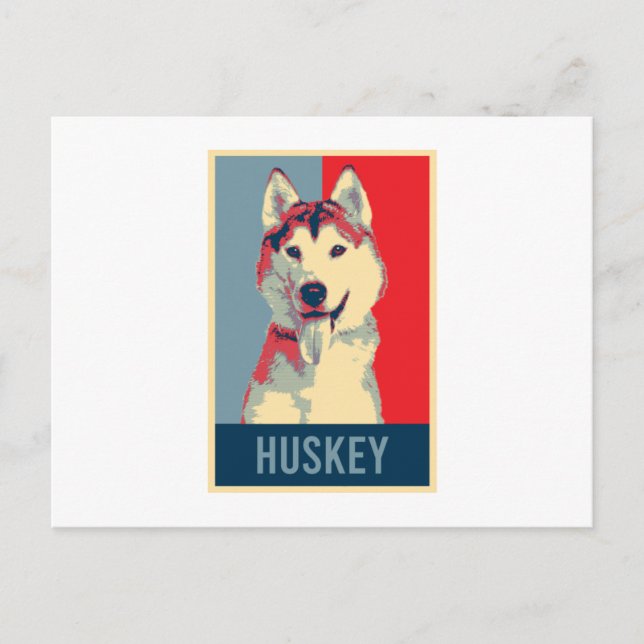 Siberian Husky Dog Portrait Pop Art Invitation Postcard (Front)