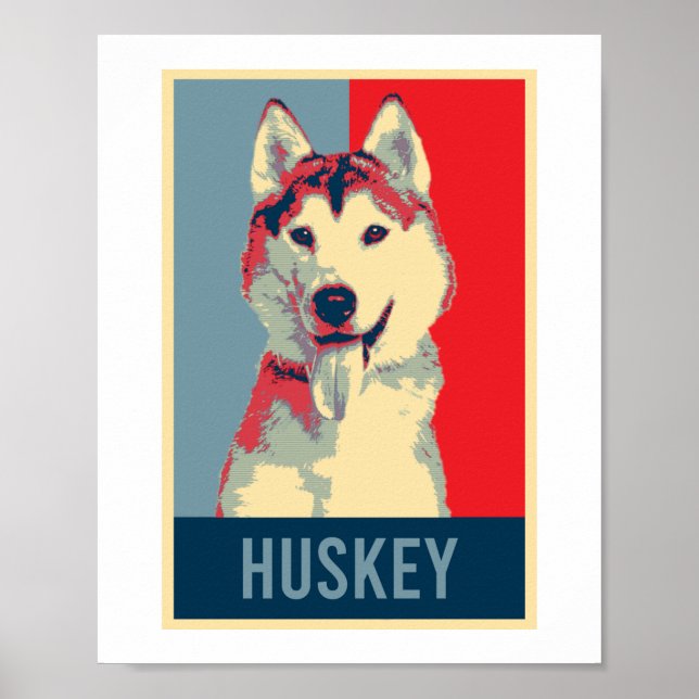 Siberian Husky Dog Portrait Pop Art Poster (Front)
