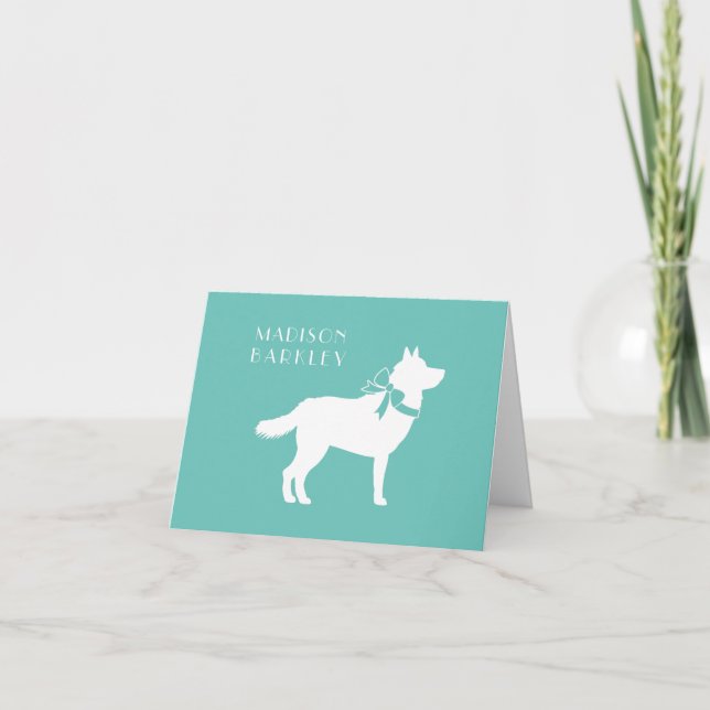 Siberian Husky Dog Puppy Malamut Note Card (Front)