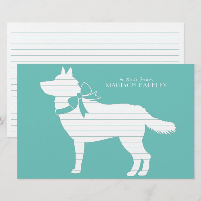 Siberian Husky Dog Puppy Malamut Stationery (Front/Back)