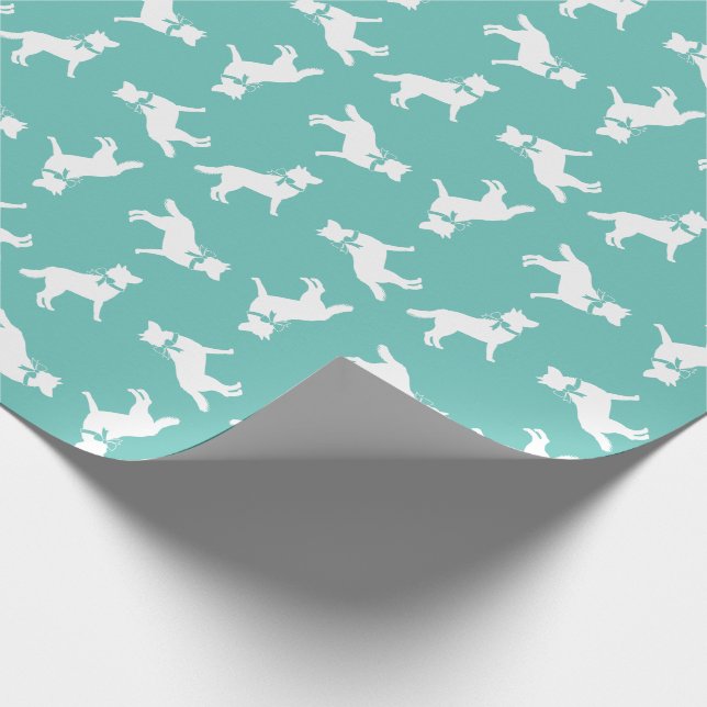 Siberian Husky Dog Puppy Malamut Wrapping Paper (Corner)
