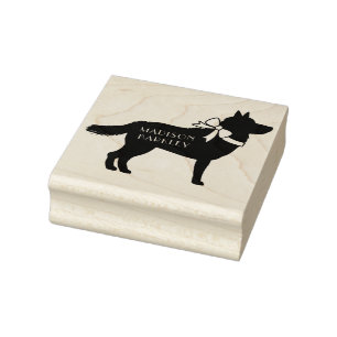Siberian Husky Dog Puppy Rubber Stamp