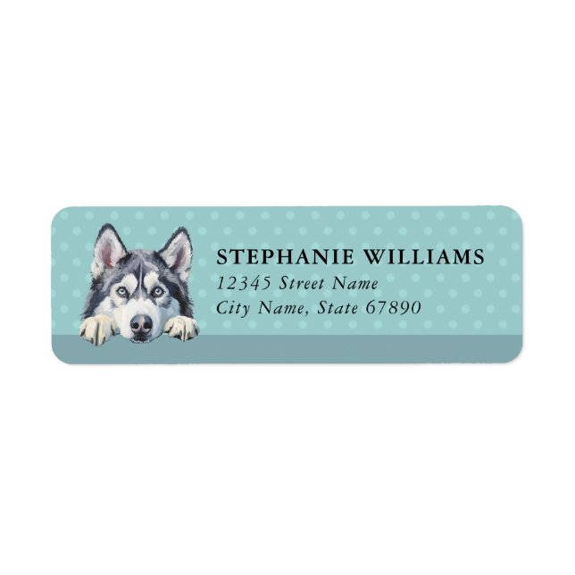 Siberian Husky Dog Return Address Labels (Front)