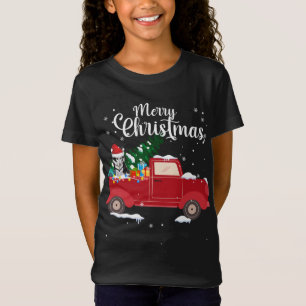 Siberian Husky Dog Riding Red Truck Christmas Xmas T-Shirt