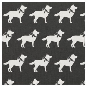 Siberian Husky Dog Silhouette Pet Fabric
