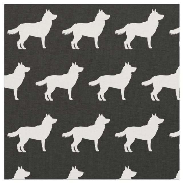 Siberian Husky Dog Silhouette Pet Fabric (Close Up)