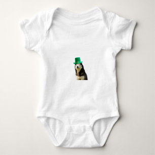 Siberian Husky Dog St. Patrick's day Baby Bodysuit