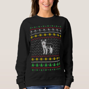 Siberian Husky Dog Ugly Christmas Cute Siberian H Sweatshirt