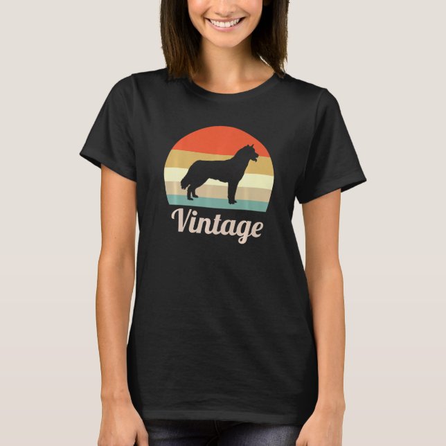Siberian Husky Dog Vintage Retro Style T-Shirt (Front)