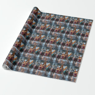 Siberian Husky Dogs Christmas Snow Holiday  Wrapping Paper