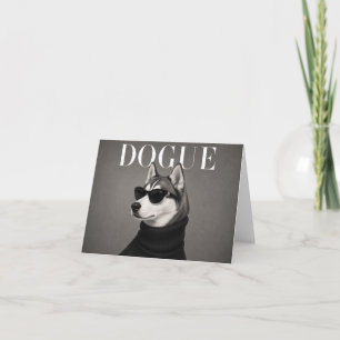 Siberian Husky Editorial Portrait Dog Thank You Ca Card