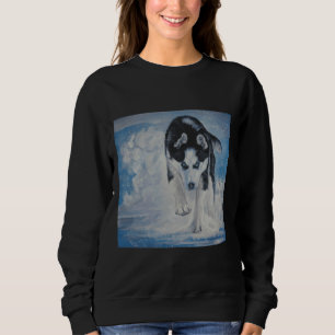 Siberian Husky Fine Art Painting Sweatshirt