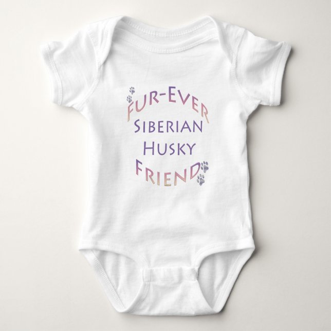 Siberian Husky Furever Friend Baby Bodysuit (Front)