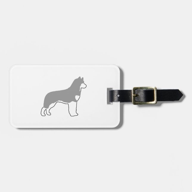 siberian husky grey and white silo luggage tag (Front Horizontal)