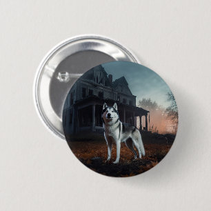 Siberian Husky Halloween Scary 6 Cm Round Badge