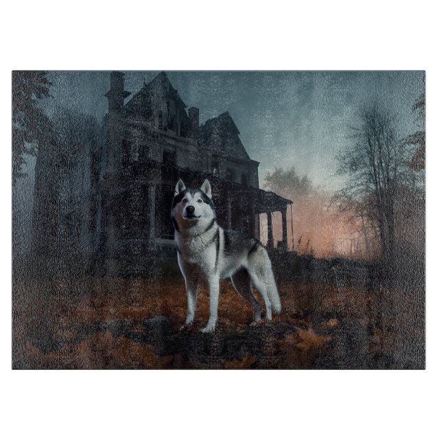 Siberian Husky Halloween Scary  Cutting Board (Front)