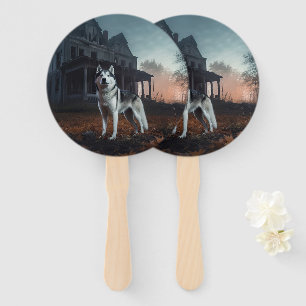 Siberian Husky Halloween Scary Hand Fan