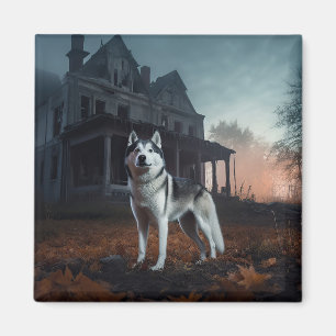 Siberian Husky Halloween Scary  Magnet