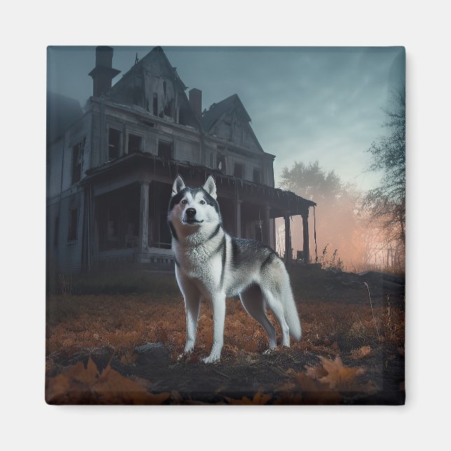 Siberian Husky Halloween Scary  Magnet (Front)