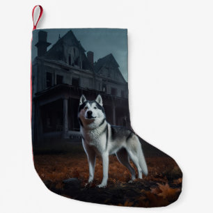 Siberian Husky Halloween Scary  Small Christmas Stocking