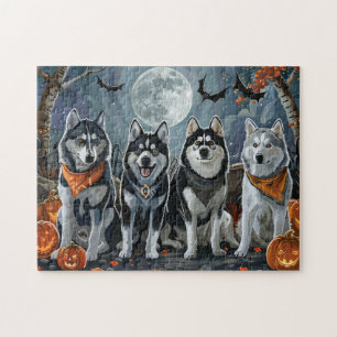 Siberian Husky Halloween Spooky  Jigsaw Puzzle