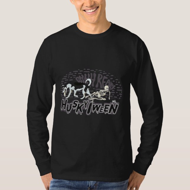 Siberian Husky Halloween T-Shirt (Front)