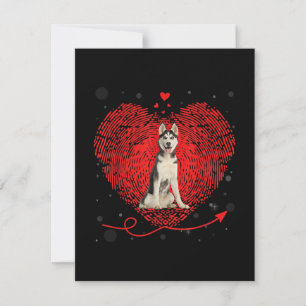 Siberian Husky Heart Love Funny Valentine Gift Invitation