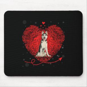 Siberian Husky Heart Love   Funny Valentine Gift Mouse Pad