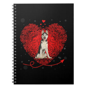 Siberian Husky Heart Love   Funny Valentine Gift Notebook