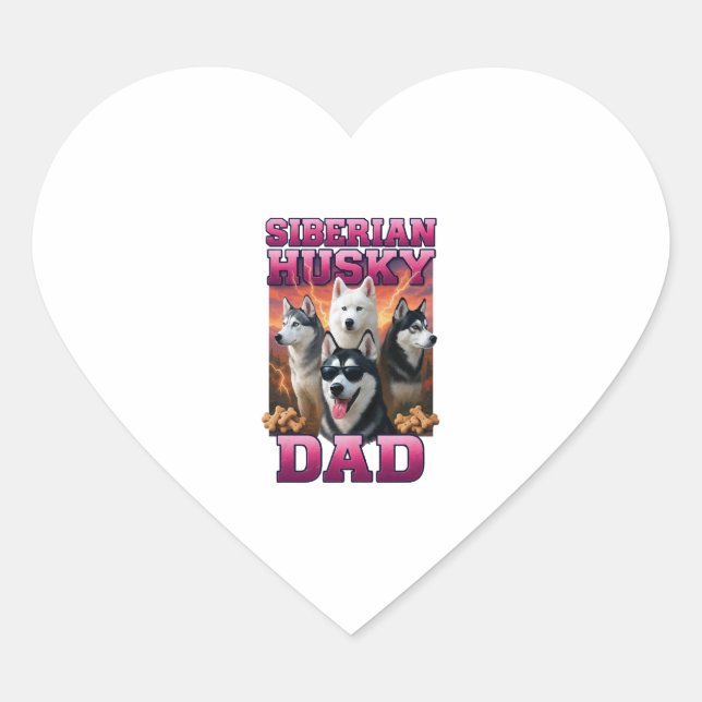 Siberian Husky   Heart Sticker (Front)