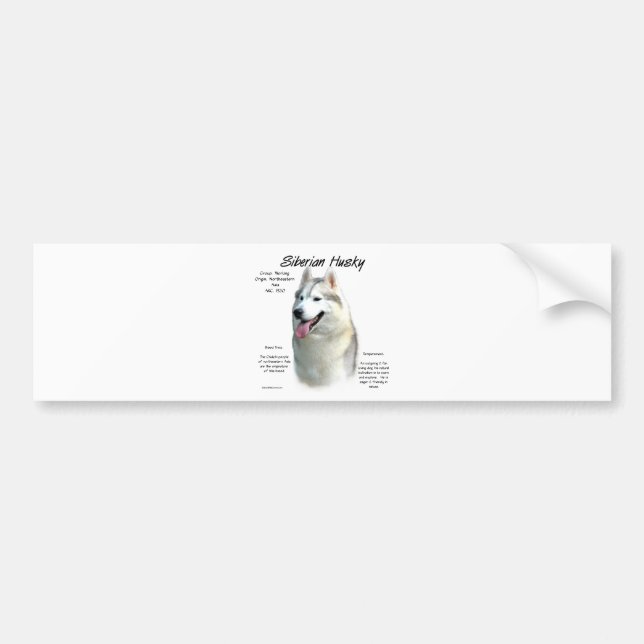 Siberian Husky History Design Bumper Sticker (Front)