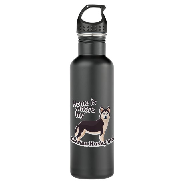 Siberian Husky Home 710 Ml Water Bottle (Front)