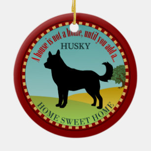 Siberian Husky Home Ceramic Tree Decoration