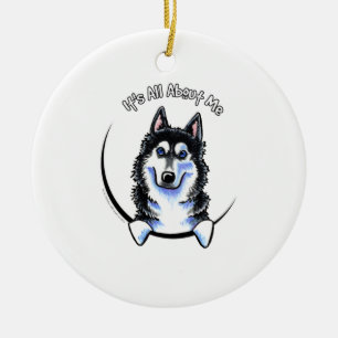 Siberian Husky IAAM Ceramic Tree Decoration