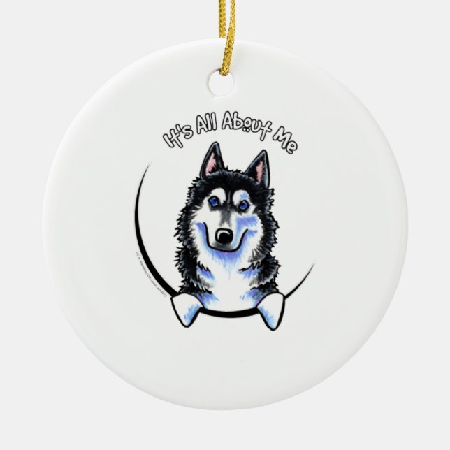 Siberian Husky IAAM Ceramic Tree Decoration (Front)