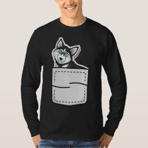 Siberian Husky In My Pocket Cute Dog Owner T-Shirt