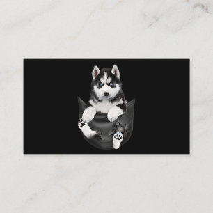 Siberian Husky In Pocket Puppy Business Card