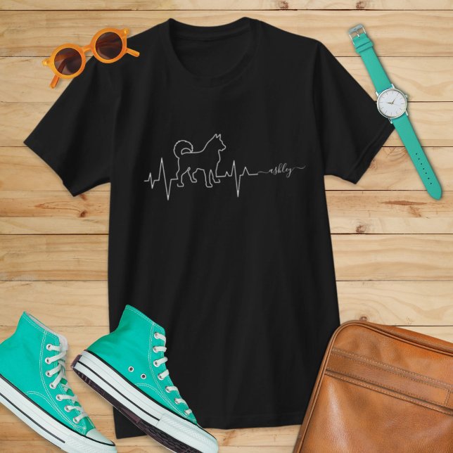 Siberian husky is Heartbeat Dog Pet T-Shirt (Creator Uploaded)