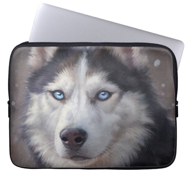 Siberian Husky Laptop Sleeve (Front)