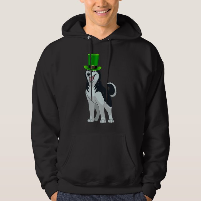 Siberian Husky Leprechaun Hat   For Siberian Husky Hoodie (Front)