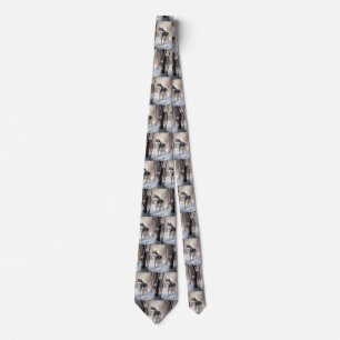 Siberian Husky Let It Snow Christmas Tie