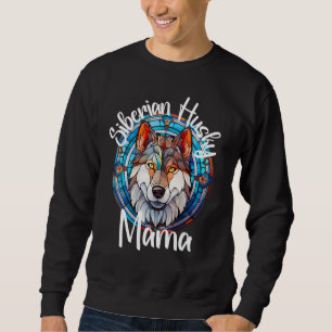 Siberian Husky Mama Dog Mom Puppy Colorful Pet Fur Sweatshirt