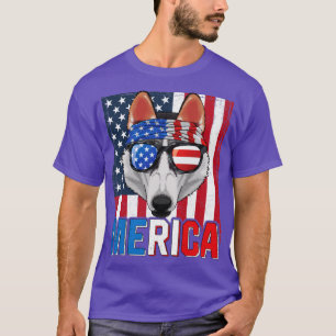 Siberian Husky Merica 4th of July Dog American Pup T-Shirt