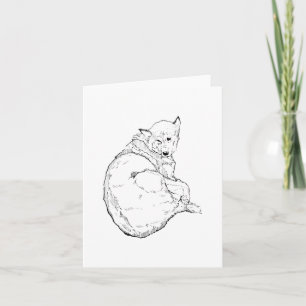 Siberian Husky, Minimalist Dog Illustration Card