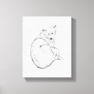 Siberian Husky, Minimalist Dog Illustration Wall Canvas Print