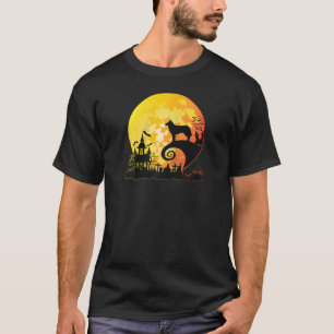 Siberian Husky Moon Halloween Witch Hat Dog Owner T-Shirt
