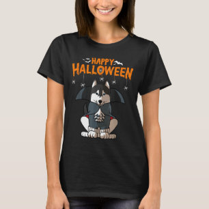 Siberian Husky Mum Funny Dog Halloween Vampire W T-Shirt