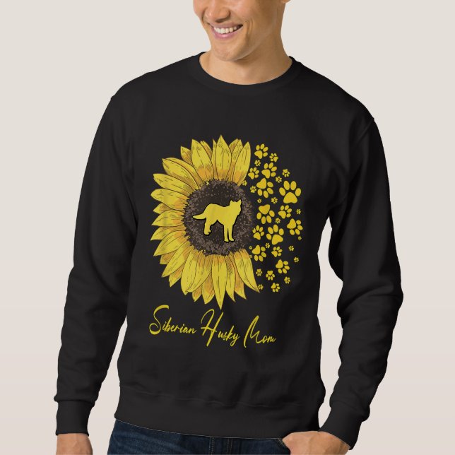 Siberian Husky Mum Sunflower Siberian Husky   Dog  Sweatshirt (Front)